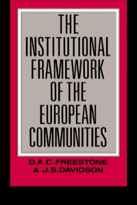 Imagen de portada: The Institutional Framework of the European Communities 1st edition 9781138425477