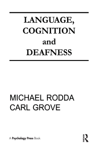 Cover image: Language, Cognition, and Deafness 1st edition 9780898598773