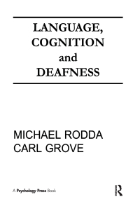 Omslagafbeelding: Language, Cognition, and Deafness 1st edition 9780898598773