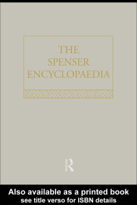 Cover image: The Spenser Encyclopedia 1st edition 9780415755610