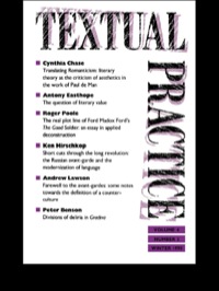 Cover image: Textual Practice 1st edition 9780415052801