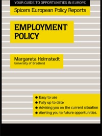 Imagen de portada: Employment Policy 1st edition 9780415038300
