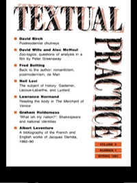 Cover image: Textual Practice 1st edition 9780415065450