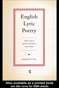 Cover image: English Lyric Poetry 1st edition 9780415208581