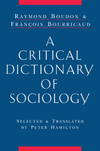 Cover image: A Critical Dictionary of Sociology 1st edition 9780415017459