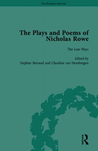 Cover image: The Plays and Poems of Nicholas Rowe 1st edition 9781848934481