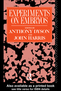 Imagen de portada: Experiments on Embryos 1st edition 9780415007481