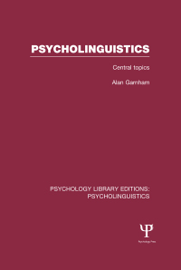 Imagen de portada: Psycholinguistics (PLE: Psycholinguistics) 1st edition 9781848722347