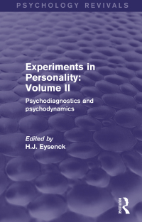 Imagen de portada: Experiments in Personality: Volume 2 (Psychology Revivals) 1st edition 9780415844369
