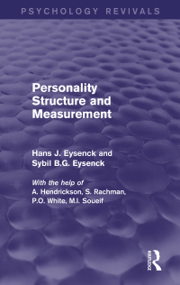 Cover image: Personality Structure and Measurement (Psychology Revivals) 1st edition 9780415840873