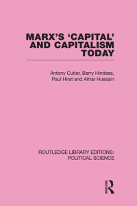 Cover image: Marx's Capital and Capitalism Today Routledge Library Editions: Political Science Volume 52 1st edition 9780415555944