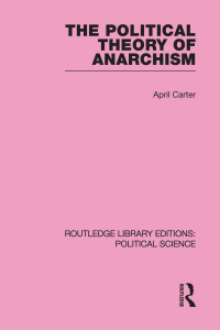 Cover image: The Political Theory of Anarchism 1st edition 9780415555937