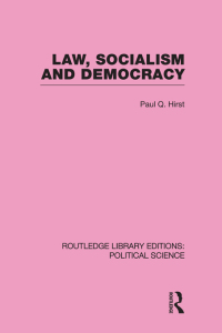 Omslagafbeelding: Law, Socialism and Democracy 1st edition 9780415555401