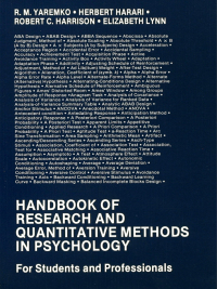 Immagine di copertina: Handbook of Research and Quantitative Methods in Psychology 1st edition 9780898598674