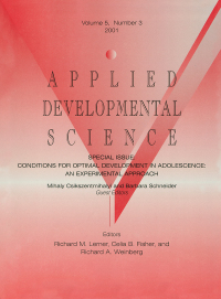 Cover image: Conditions for Optimal Development in Adolescence 1st edition 9780805897197