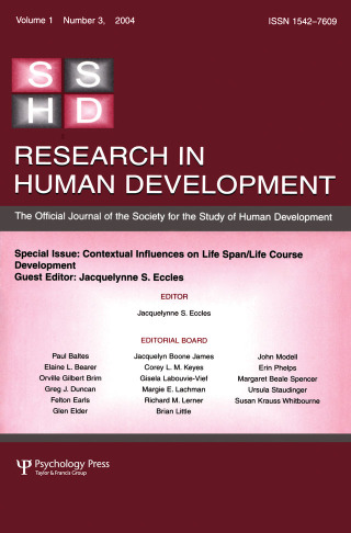 Imagen de portada: Contextual Influences on Life Span/life Course 1st edition 9780805895384