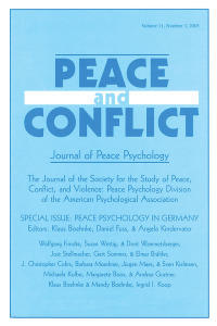 صورة الغلاف: Peace Psychology in Germany 1st edition 9780805894097