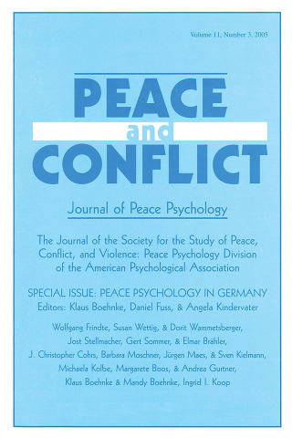 Cover image: Peace Psychology in Germany 1st edition 9780805894097