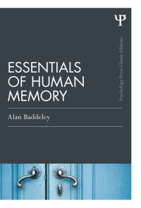 Titelbild: Essentials of Human Memory (Classic Edition) 1st edition 9781848721401