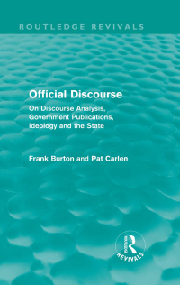 صورة الغلاف: Official Discourse (Routledge Revivals) 1st edition 9780415814300