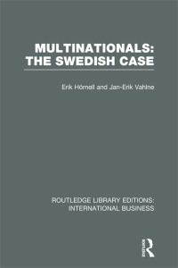 Cover image: Multinationals: The Swedish Case (RLE International Business) 1st edition 9781138007871
