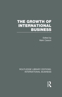 Imagen de portada: The Growth of International Business (RLE International Business) 1st edition 9780415751964