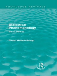 صورة الغلاف: Dialectical Phenomenolgy (Routledge Revivals) 1st edition 9780415568111