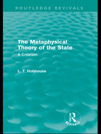 Cover image: The Metaphysical Theory of the State (Routledge Revivals) 1st edition 9780415552752