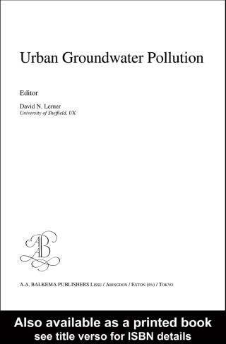 Titelbild: Urban Groundwater Pollution 1st edition 9789058096296