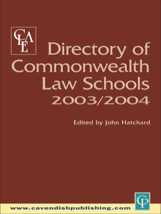 Cover image: Directory of Commonwealth Law Schools 2003-2004 1st edition 9781859417584