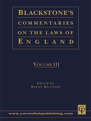 Imagen de portada: Blackstone's Commentaries on the Laws of England Volumes I-IV 1st edition 9781859414828