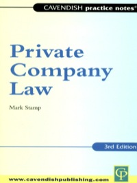 Omslagafbeelding: Practice Notes on Private Company Law 1st edition 9781859414576
