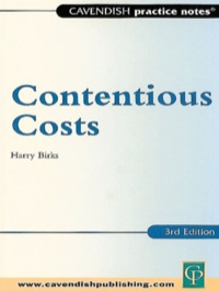Immagine di copertina: Practice Notes on Contentious Costs 1st edition 9781138439177