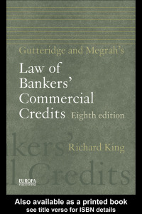Cover image: Gutteridge and Megrah's Law of Bankers' Commercial Credits 8th edition 9781857431124