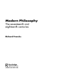 صورة الغلاف: Modern Philosophy 1st edition 9781857285659