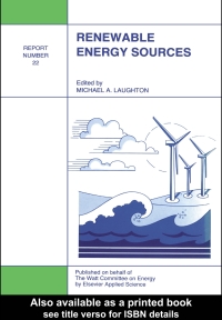 Imagen de portada: Renewable Energy Sources 1st edition 9780415515917