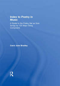 Cover image: Index to Poetry in Music 1st edition 9780415943024
