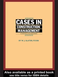 Imagen de portada: Cases in Construction Management 1st edition 9781850320326