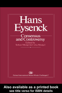Imagen de portada: Hans Eysenck: Consensus And Controversy 1st edition 9781850000211