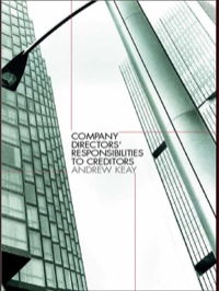 Cover image: Company Directors' Responsibilities to Creditors 1st edition 9781845680084