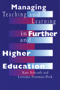 صورة الغلاف: Managing Teaching and Learning in Further and Higher Education 1st edition 9780750703369