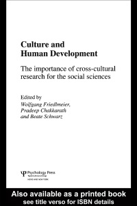 Cover image: Culture and Human Development 1st edition 9780415647120