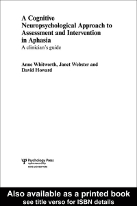 Imagen de portada: A Cognitive Neuropsychological Approach to Assessment and Intervention in Aphasia 1st edition 9781138877498