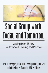 Imagen de portada: Social Group Work Today and Tomorrow 1st edition 9780789060235