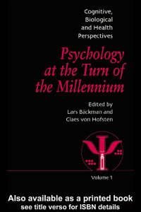 Cover image: Psychology at the Turn of the Millennium, Volume 1 1st edition 9781841691985
