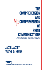Imagen de portada: The Comprehension and Miscomprehension of Print Communication 1st edition 9780805801439