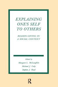 Cover image: Explaining One's Self To Others 1st edition 9780805807998