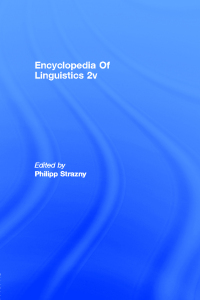 表紙画像: Encyclopedia of Linguistics 1st edition 9781579583910