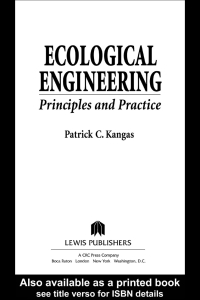 Cover image: Ecological Engineering 1st edition 9781566705998