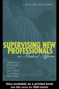 Imagen de portada: Supervising New Professionals in Student Affairs 1st edition 9781138415126